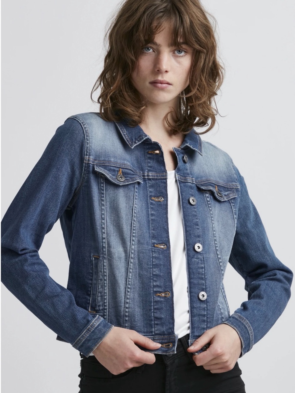 Women’s ICHI Stampe Denim Jacket Bleu Size 38